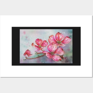 Pink Dogwood Flower Posters and Art